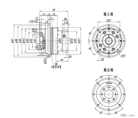 <b>ND064系列精密行星減速器型號大全及尺寸圖</b>