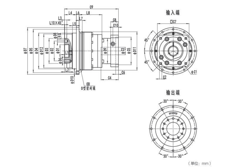NDV200系列精密行星減速器型號參數(shù)與圖紙