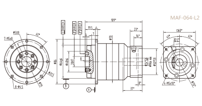 MAF064L2系列行星減速器型號_尺寸_圖紙