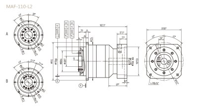 MAF110L2精密行星減速器型號_尺寸_圖紙