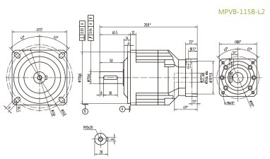 MPVB115BL2精密行星減速器型號_尺寸_圖紙_參數(shù)
