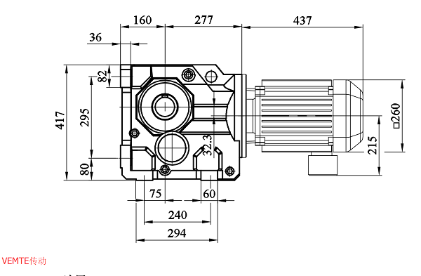 GK97-70.54-Y2-132M-4-ZB-M4直角傘齒輪減速機(jī)